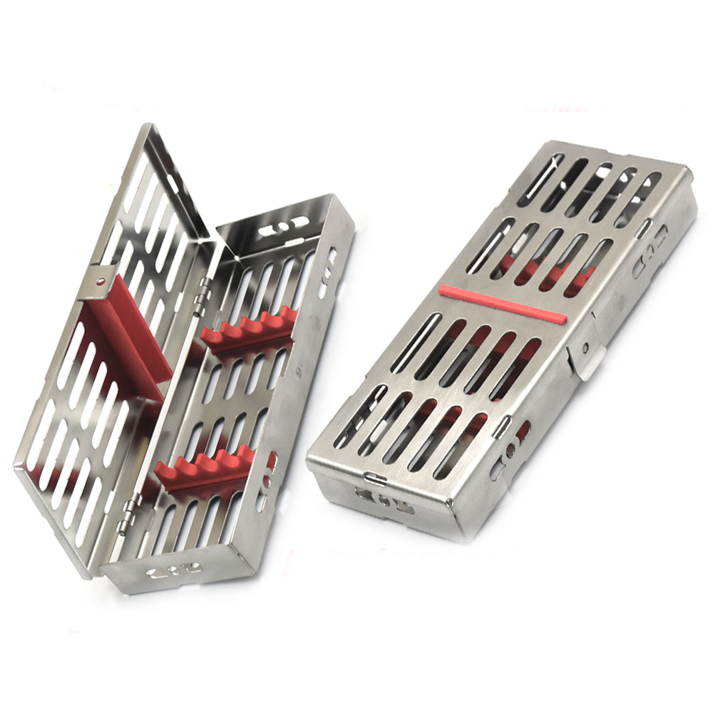 Dental Instrument Sterilization Cassette Tray Fixed Lid Side Opening Click Lock Dental Instrument Sterilization Cassette Tray Fixed Lid Side Opening Click Lock