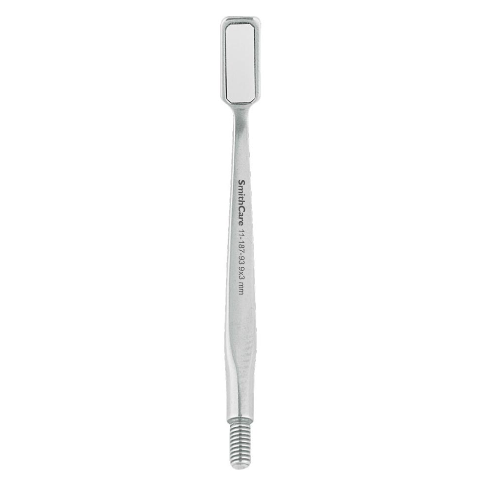 Rectangular Micro Mirror 9x3 mm for ideal access and visibility when performing apical treatments.Made of Stainless steel Rectangular Micro Mirror 9x3 mm for ideal access and visibility when performing apical treatments.Made of Stainless steel