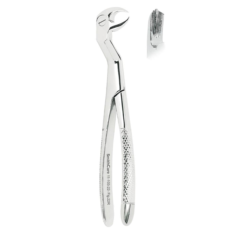 Dental Extracting Forcep English Pattern Lower molars Fig.22,Fig. 22L Routurier and Fig. 22R Routurier,Shown in Figures Dental Extracting Forcep English Pattern Lower molars Fig.22,Fig. 22L Routurier and Fig. 22R Routurier,Shown in Figures